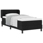 vidaXL Lit à ressorts avec matelas Noir 90 x 190 cm tissu