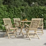 vidaXL Chaises de jardin pliantes lot de 4 gris 56x61x89 cm bois teck