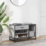 vidaXL Banc à chaussures sonoma gris bois d'ingénierie et métal