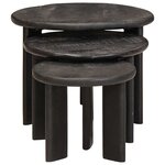 vidaXL Tables basses gigognes 3 Pièces Blanc Bois de mangue massif