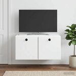 vidaXL Meuble TV mural 59 5 x 41 x 30 cm Blanc Bois d'ingénierie