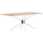 vidaXL Pied de table à manger en forme d'araignée  blanc  150 x 78 x (72-73) cm  acier