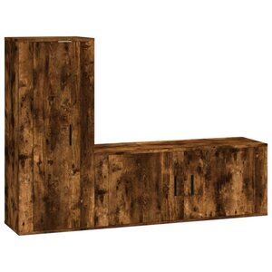 vidaXL Ensemble de meubles TV 2 Pièces Chêne fumé Bois d'ingénierie