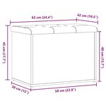 vidaXL Banc de rangement chêne artisanal 62x42x45 cm bois d'ingénierie