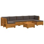 vidaXL Ensemble de canapés d'extérieur avec coussin 8 Pièce Marron