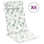 vidaXL Coussins de chaise à dossier haut lot de 4 modèle de feuille