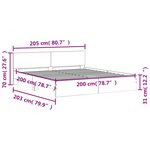 vidaXL Cadre de lit avec tête de lit et LED chêne sonoma 200x200 cm