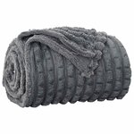 vidaXL Jeté Gris foncé 240 x 220 cm Toison