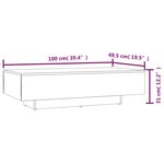 vidaXL Table basse blanc 100x49 5x31 cm bois d'ingénierie