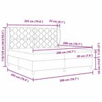 vidaXL Lit à ressorts avec matelas Noir 200 x 200 cm tissu