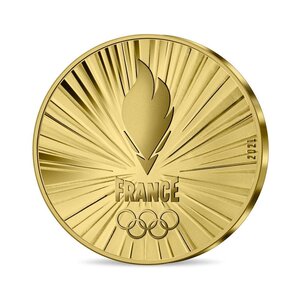Jeux olympiques paris 2024 monnaie de 50€ or 1/4oz be - equipe de france olympique et paralympique