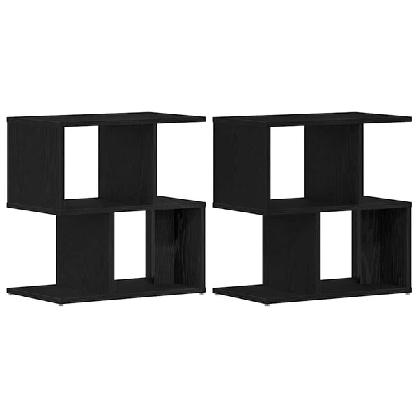 vidaXL Cabinet de chevet 2 Pièces Chêne noir 50 x 30 x 51 5 cm