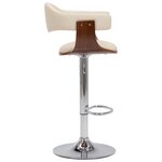 vidaXL Tabourets de bar lot de 2 crème bois courbé et similicuir