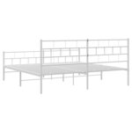 vidaXL Cadre de lit métal avec tête de lit/pied de lit blanc 183x213cm