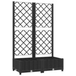 vidaXL Jardinière avec treillis Noir 80x40x121 5 cm PP