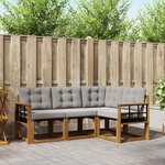 vidaXL Ensemble de canapés d'extérieur 4 pc Gris Naturel et Clair