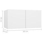 vidaXL Ensemble de meubles TV 4 Pièces Blanc Bois d'ingénierie