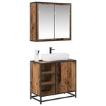 vidaXL Ensemble de mobilier de salle de bain 2 Pièces Bois Ancien