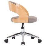 vidaXL Chaise pivotante de bureau Taupe Bois courbé et tissu