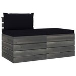 vidaXL Salon palette de jardin 2 Pièces avec coussins Bois de pin massif