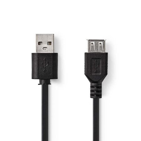 NEDIS USB 2.0 Cable - A Male - A Female - 2.0 m - Noir