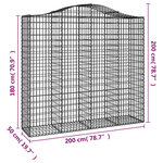 vidaXL Paniers à gabions arqués 2 Pièces 200x50x180/200 cm Fer galvanisé