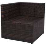 vidaXL Salon de jardin 5 Pièces avec coussins Résine tressée Marron