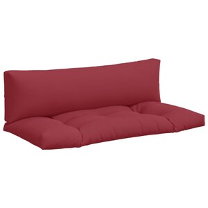 vidaXL Coussins de palette lot de 2 rouge bordeaux tissu