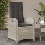 vidaXL Chaises inclinables jardin lot de 2 et coussins résine tressée