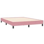 vidaXL Sommier à lattes de lit avec matelas et LED rose 160x210 cm velours