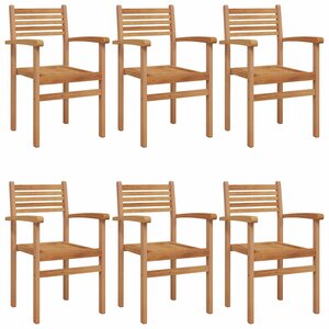 vidaXL Chaise 6 pc Marron Bois de teck massif