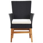 vidaXL Mobilier d'extérieur 9 Pièces Résine tressée et bois d'acacia Noir