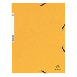 Exacompta : chemise cartonnée élastique a4 - fabriquée en france - jaune
