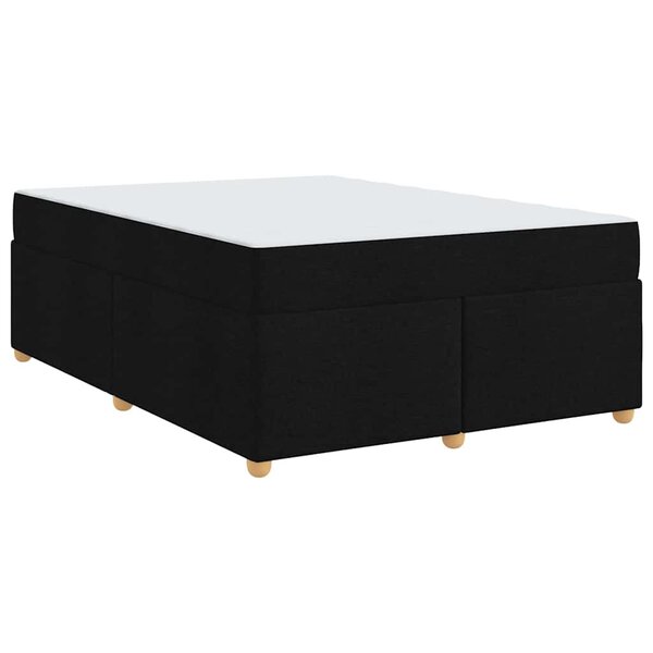 vidaXL Cadre de lit avec matelas Noir 160 x 200 cm tissu