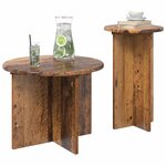vidaXL Ensemble de tables d'appoint 2 pièces Bois ancien Ø 45 x 35 cm