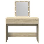 vidaXL Coiffeuse avec LED chêne sonoma 100x40x130 cm