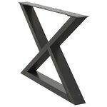 vidaXL Pieds de table basse 2 pièces Anthracite 70 x (42-43 3) cm Acier