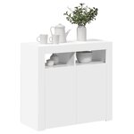 vidaXL Buffet avec lumières LED blanc brillant 80x35x75 cm