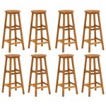 vidaXL Tabourets de bar lot de 8 bois massif d'acacia