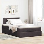 VidaXL Cadre de lit ottoman avec matelas marron foncé 120x190 cm tissu