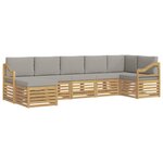 vidaXL Ensemble de canapés d'extérieur 7 pc Blanc et gris clair