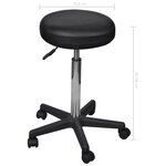 vidaXL Tabourets de bureau lot de 2 Noir 35 5x84 cm Similicuir