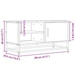 vidaXL Meuble TV noir 80x34 5x40 cm bois d'ingénierie et métal