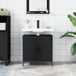 vidaXL Armoire lavabo de salle de bain noir 60x30x60 cm