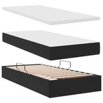 vidaXL Lit avec rangement et LED avec matelas Noir 90 x 190 cm Velours