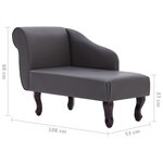 vidaXL Chaise longue Gris Similicuir