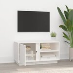 vidaXL Meuble TV Blanc 80x35x40 5 cm Bois de pin massif