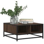 vidaXL Table basse chêne marron 60 5x60 5x30cm bois d'ingénierie/métal