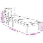 vidaXL Chaises longues et coussins blanc crème lot de 2 bois d'acacia