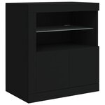 vidaXL Buffet avec lumières LED noir 181 5x37x67 cm